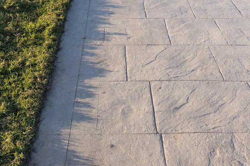 Stamped colored concrete